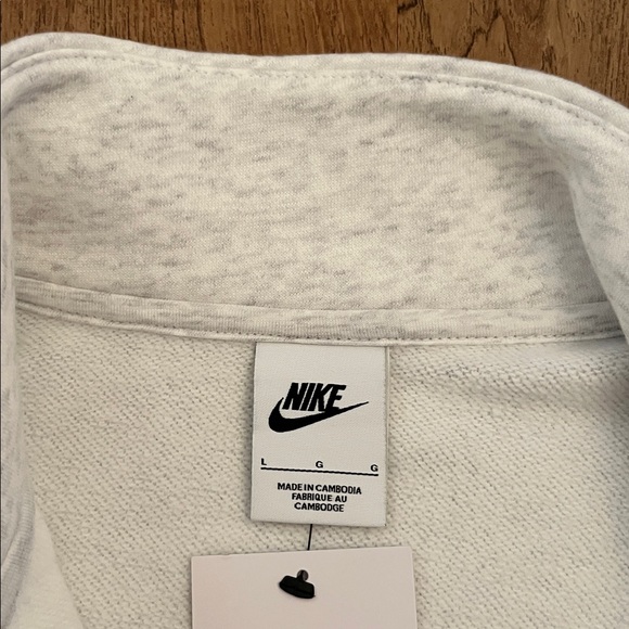 NWT Nike Sportswear Club Fleece Quarter Zip Sweatshirt Birch Heather - Picture 10 of 15